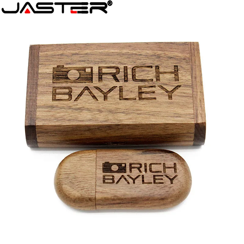 JASTER(более 10 шт. бесплатный логотип) Деревянный usb+ коробка ручка-накопитель 8 ГБ 16 ГБ 32 ГБ usb флеш-накопитель карта памяти с логотипом на заказ свадебный подарок