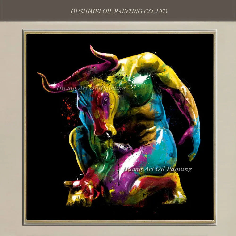 Abstract Painting On Black Background new handmade modern strong bull painting Abstract Painting On Black Background new handmade modern strong bull painting