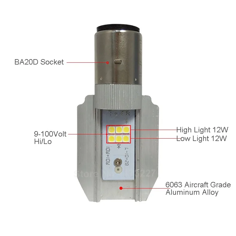 2016 New H6 Led Motorcycle Headlight Bulbs 12W 1200LM BA20D Hi Lo Beam Lamp Scooter ATV Moto Accessories Fog Lights For Suzuki (16)