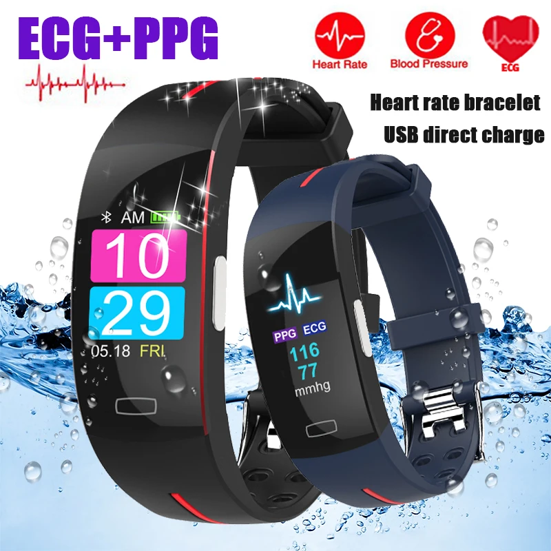 

Sport Smart Watch Bracelet Color screen ECG+PPG Blood Pressure Heart Rate Monitor Smart Band Fitness Activity Tracker SmartWatch