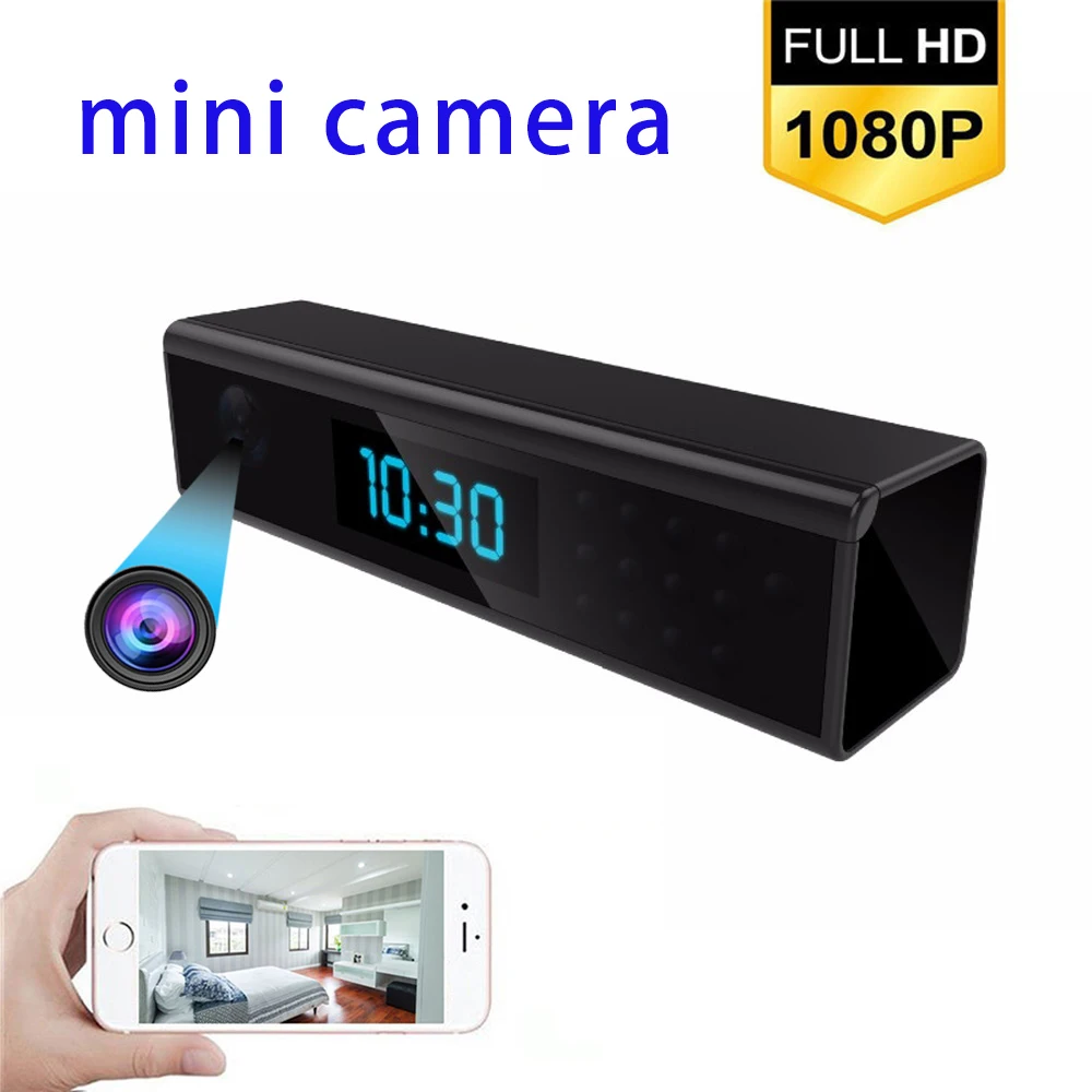 

New WiFi Cam IP Table Clock Mini Camera 1080P HD Camcorder Alarm Setting Night Vision Motion Sensor DV Camcorder hidden TF card