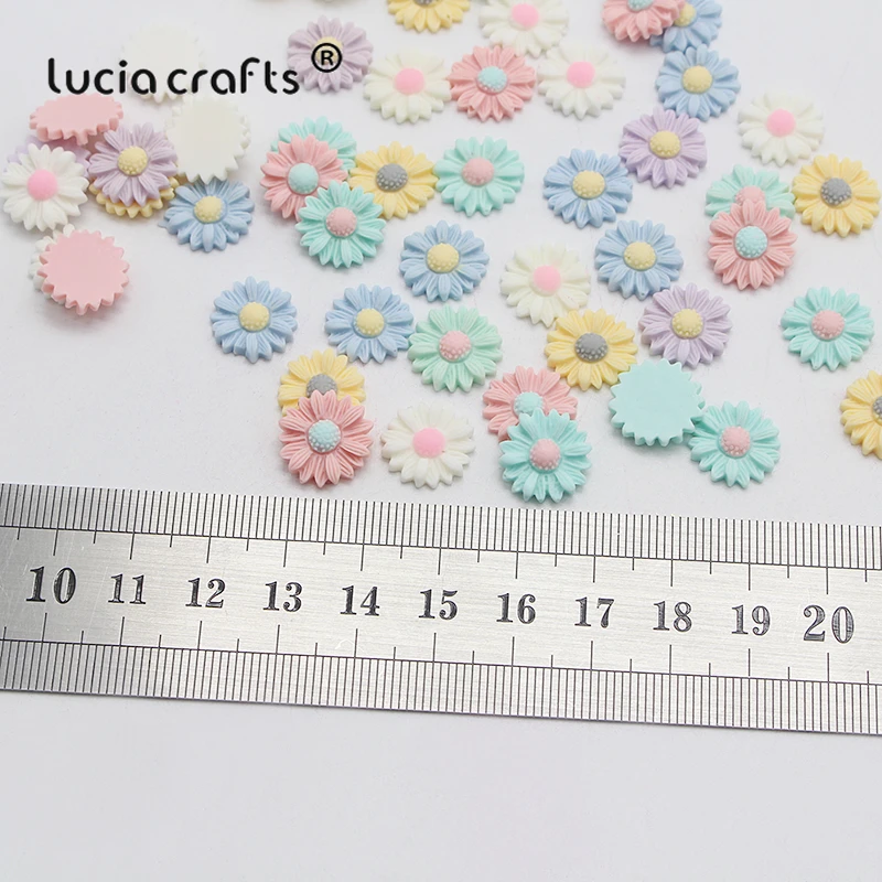 Lucia ремесла 24 шт. Ромашки Цветок Смола Flatback Кабошон DIY Декор ручной работы