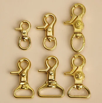 

Length 35mm Pure Brass Casting SWIVEL CLIPS SNAP COPPER Key Chain Hook TRIGGER Lanyard Lobster Clasp Bag Hardware