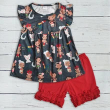 Г. Летняя одежда для маленьких девочек, Топ без рукавов с оборками, хлопковые шорты Детская одежда для переделки 2GK904-1252-HY