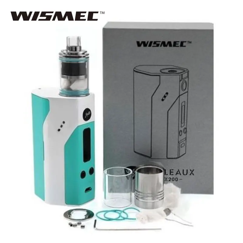 Original WISMEC Reuleaux RX200 TC Box MOD 200W w 2 7ml Theorem RTA Atomizer Vaping Kit