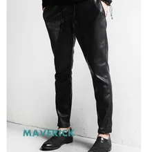 27-44! домашние осенние и зимние кожаные брюки для маленьких ног модель Хан повседневные штаны из искусственной кожи с 9 точками для мужчин и женщин