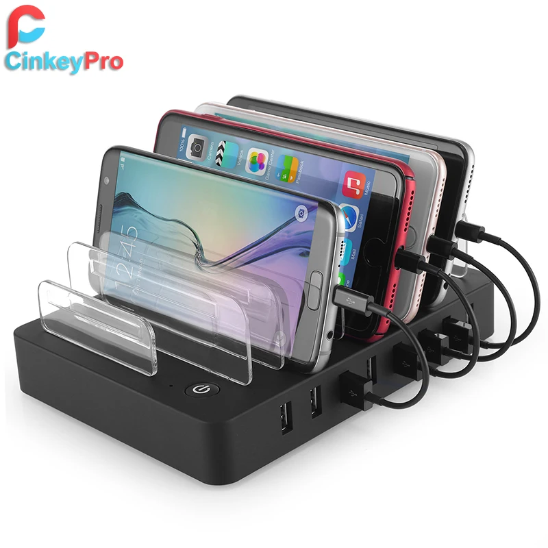 CinkeyPro таблицы USB Зарядное устройство 8-Порты зарядная станция для iPhone iPad samsung мобильного телефона Универсальная зарядка 96W паяльная станция