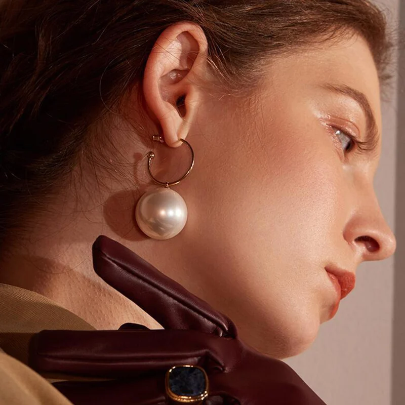 

ZVZO Women New Fashion Pearl Earrings Personality Metal Geometry Water Drop Kinds of Exaggerated Drop Earrings for Women Jewelry