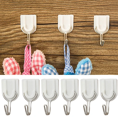 12Pcs Self Adhesive Bathroom Kitchen Stick On Wall Door Towel Holder