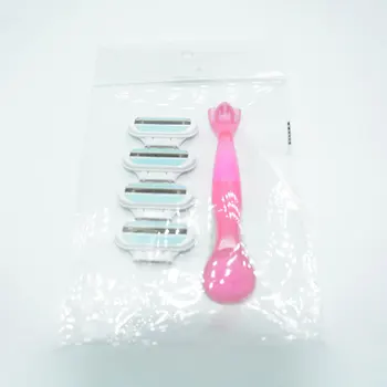 

4 Replaceable Heads Manual Hair Removal Device Shaver Safety Razor Versatile Convenient Shaving Removable Gift
