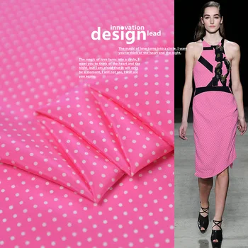 

19 Summer 112cm Wide 18momme 100% Silk Crepe De Chine Fabric for Dress Diy Sewing Dot Printed Cloth Free Shipping New Sale Hot