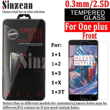 Sinzean 100 шт для One Plus 5 1+ 1/1+ 2/1+ 3/1+ x/1+ 3 T/1+ 5 Закаленное стекло протектор экрана(0,3 мм/2.5d) с розничной коробкой