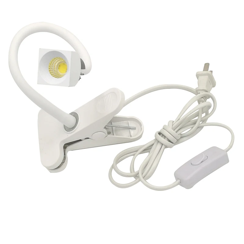 

5W COB LED Flexible Hose Light Clip Desk Lamp Clamp Table lights for Reading Modern Fashion Design Book Reading Night Lamps