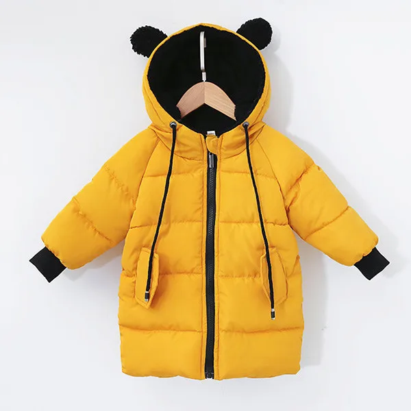 Детская зимняя хлопковая одежда для мальчиков и девочек одежда для мальчиков хлопковые пальто толстые пальто детская одежда с перьями - Цвет: 1