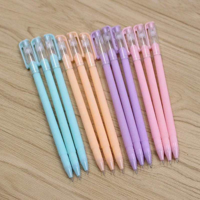 

3 pieces/candy-colored gel pen Cute simple style learning stationery writing office supplies water-based signature student pen