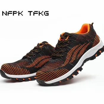 

new fashion men's comfortable steel toe covers work safety shoes anti-pierce construction site worker dress security boots male