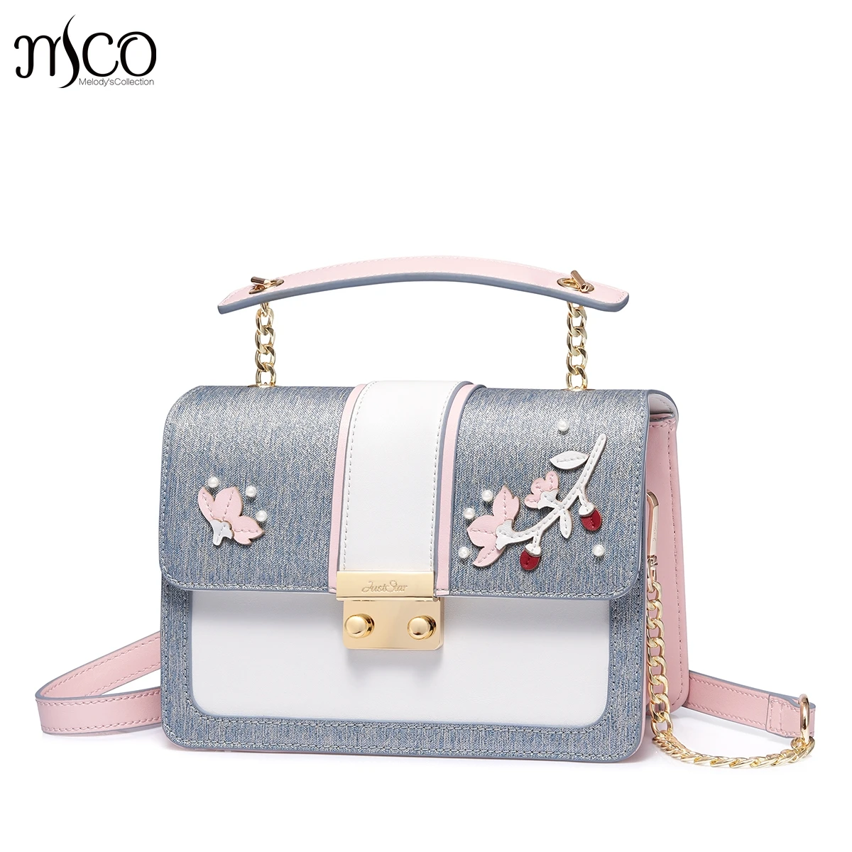 

Women Handbags Ladies Chains Flower Shoulder Purse Female Flap Patchwork Messenger Bags bolsos mujer De marca famosa