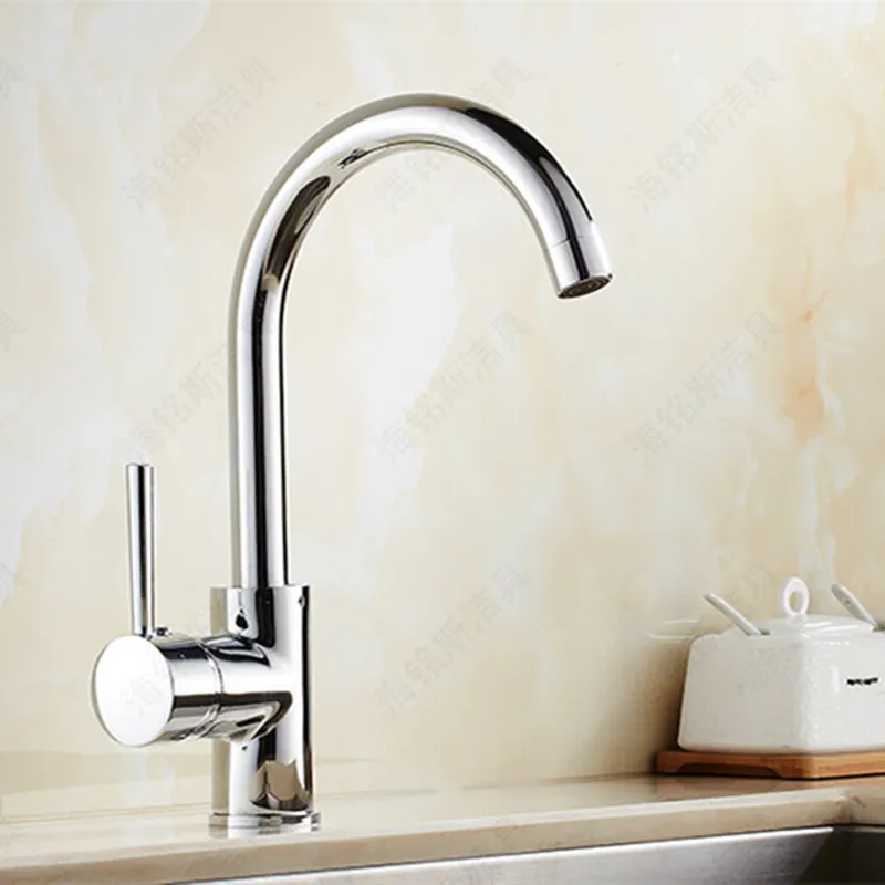 

Free shipping Luxury Polished chrome kitchen faucet with single handle kitchen faucet and deck mounted ktichen sink faucet