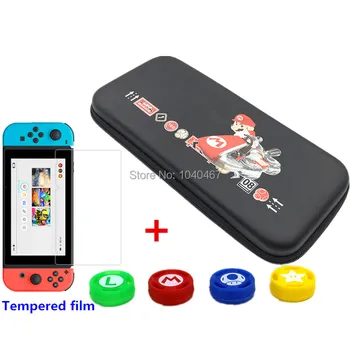 

Portable Hard Shell Case Water-resistent EVA Carrying Storage Bag for Nintend switch Console Tempered film thumb grip for joycon
