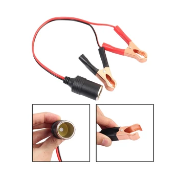 

Car Crocodile Clamp Charger Cable Clip Cigarette Lighter Socket Power Supply