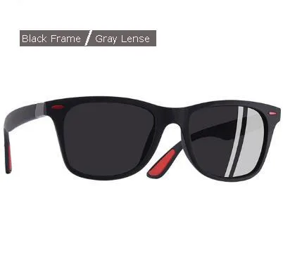 Фирменный дизайн, Классические поляризованные солнцезащитные очки для мужчин и женщин, для вождения, квадратная оправа, солнцезащитные очки мужские женские очки, UV400 Gafas De Sol - Цвет линз: Black Gray