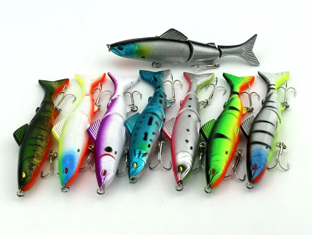  8pcs 18g/12.5cm Multi-Jointed Fishing Lures Bass SwimBait CrankBait Hooks Tackle Topwater Swimming 