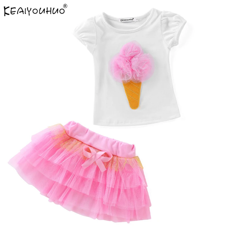 

Children Clothing Sets 2018 New Year Costume For Girls Clothes Sets Cotton Two Pieces Girls Sport Suit Short Sleeve Kids Clothes