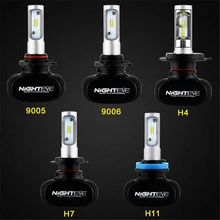NIGHTEYE 12 В 50 Вт H4 H7 H11 9005 HB3 9006 HB4 автомобиля светодиодный фары лампы White Противотуманные огни 8000LM 6500 К автомобильных фар лампы