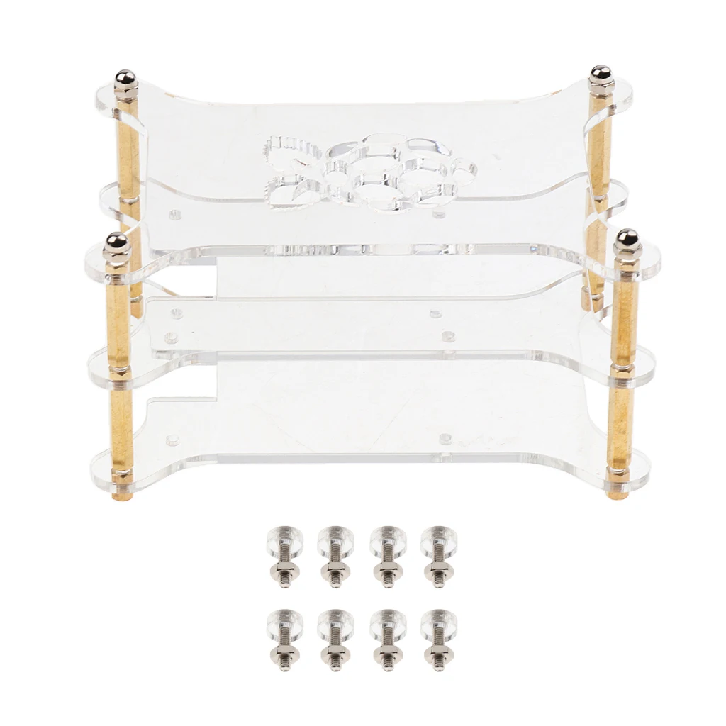 Acrylic Case Stack Enclosure Stackable Dog Bone Shape for Raspberry pi 3 /2