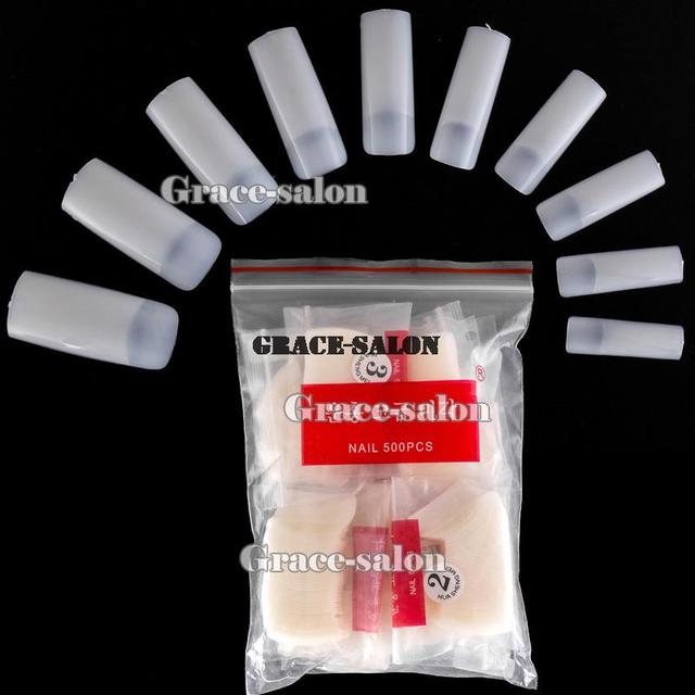 False Acrylic UV Gel Clear Half Well French Nail Art Tips Tools Manicure