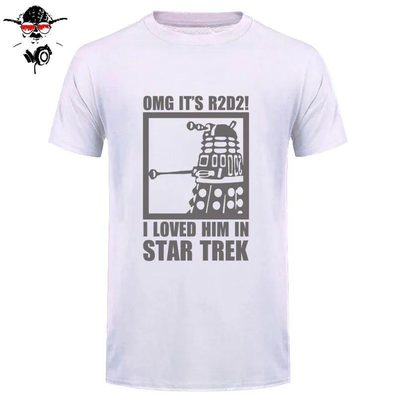 Новая летняя забавная футболка OMG It's R2D2 далек Звездные войны Dr Who Trek хлопковая футболка для мужчин