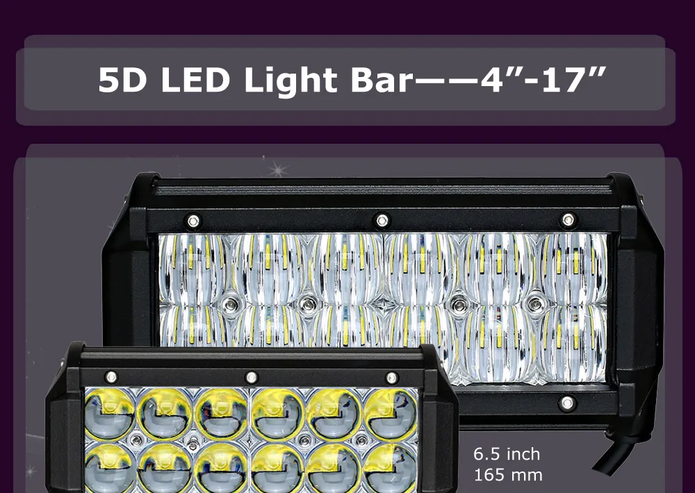 Светодиодный светильник 5D, 4-17 дюймов, светодиодный светильник, светодиодный светильник для внедорожников, грузовиков, точечное наводнение, комбо, 4x4, 4WD, ATV, SUV, 12 В, 24 В