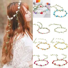 Rose Flower Crown Headband Hair Garland Bride Wedding Headwear Beach Accessories R2
