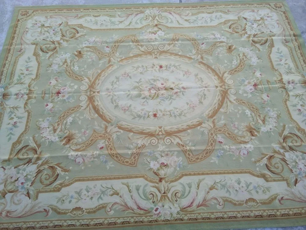 

Free shipping 7.95'x10.25' Chinese Aubusson rugs hand weave woole area rugs for home decoration