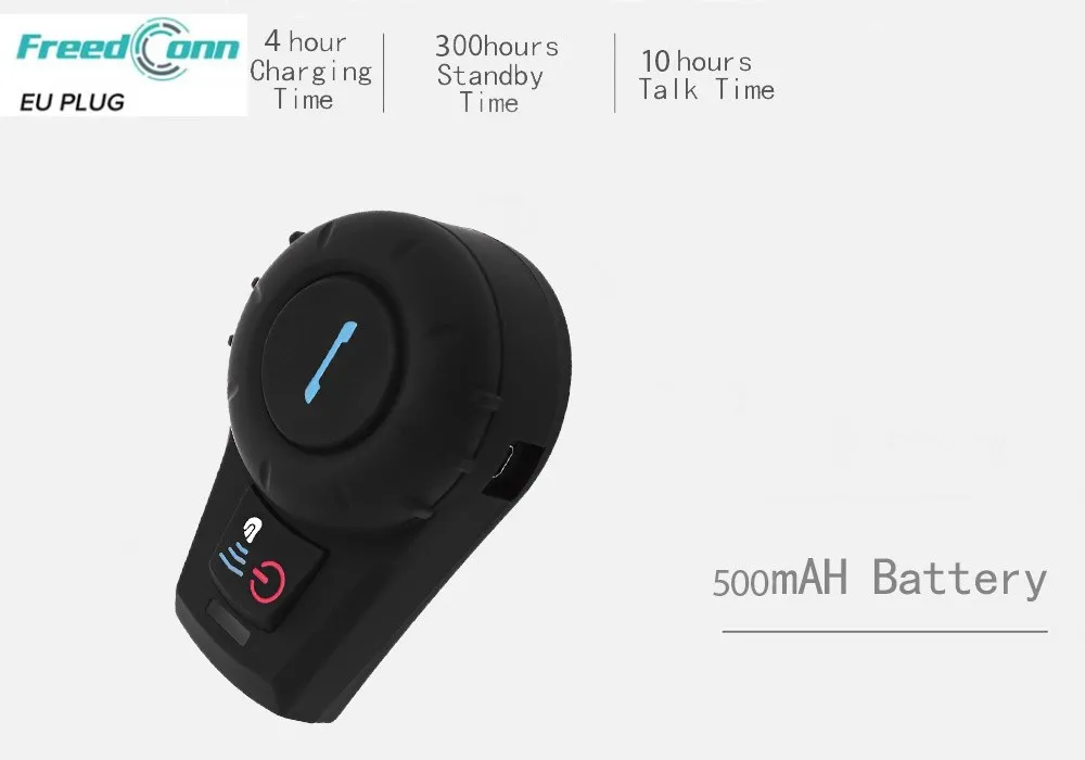 

FreedConn Waterproof Motorcycle Helmet Intercom Moto Bluetooth Up To 500M DSP Noise Reduction EU Plug