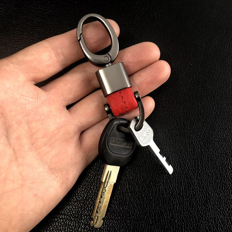 

Sheepskin Leather Smart Car Keychain Creative Key Wallet Delicate Keyring Metal Key Storage Simple Holders for Car