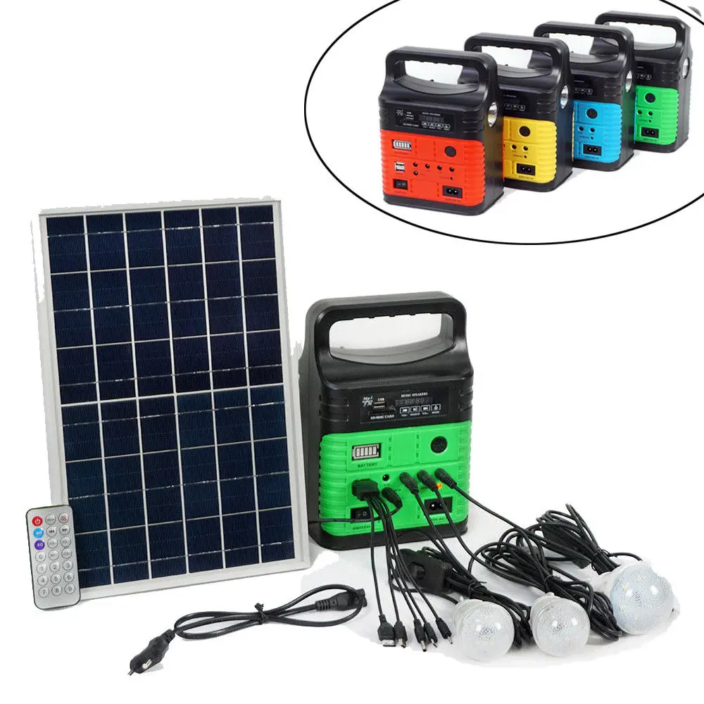 

10W Portable Red Solar Generator Kit: Solar Panel Generator LED Light USB Charger