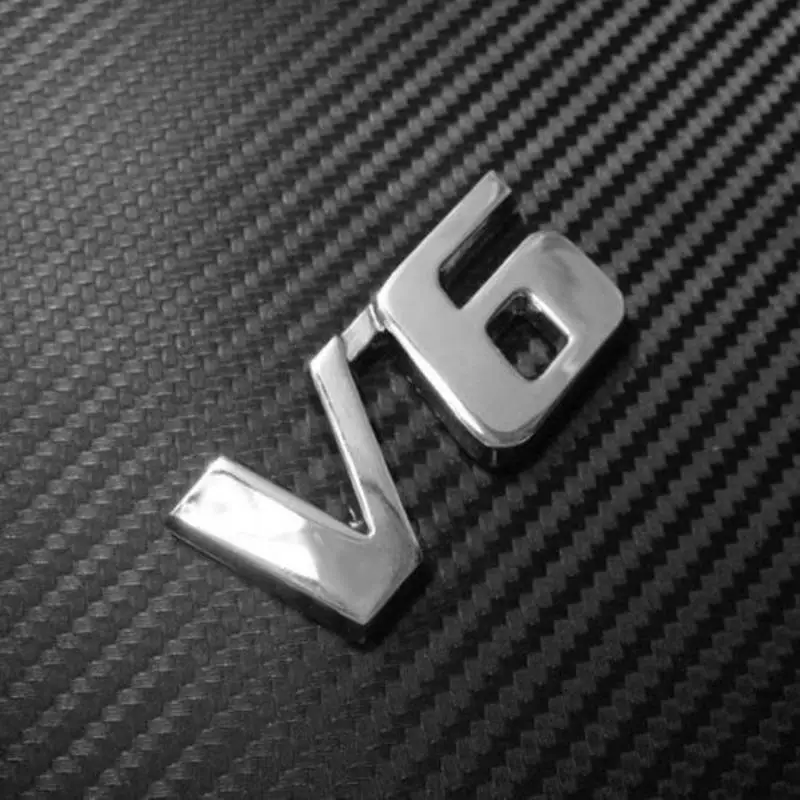 VODOOL 3D металлические хромированные наклейки для автомобиля V6 Word автомобильная