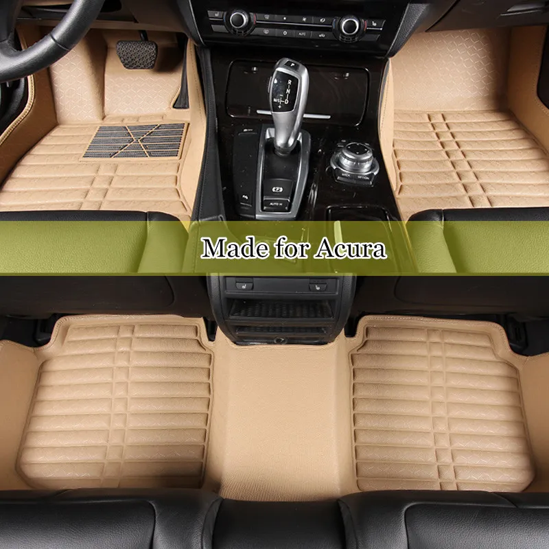 All Weather Double Layer Car Floor Mats For Acura ILX TLX Leather Coil