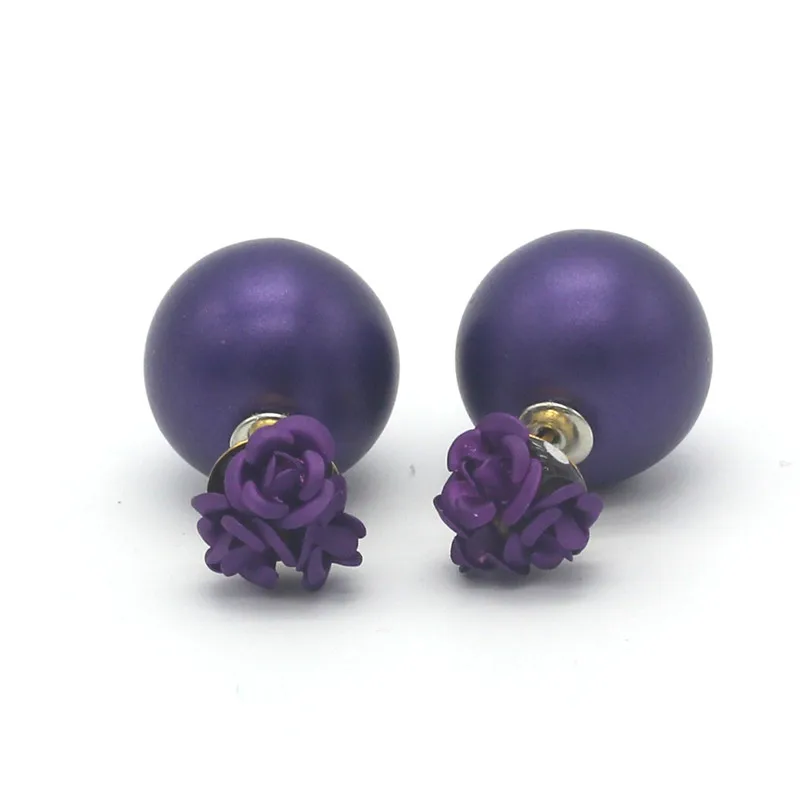 

Fashion Jewelry Double Ball Flower Stud Earring Gold Color Cheap Crystal Cute Ladies Earrings Best Cute Gift For Woman Wholesale