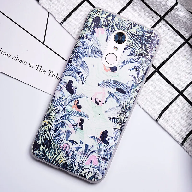 TOMKAS Painted Phone Case For Xiaomi Redmi 4X 5 Plus Flower Plants Animal Patterned  TPU Silicone Back Cover Coque fundas        (14)