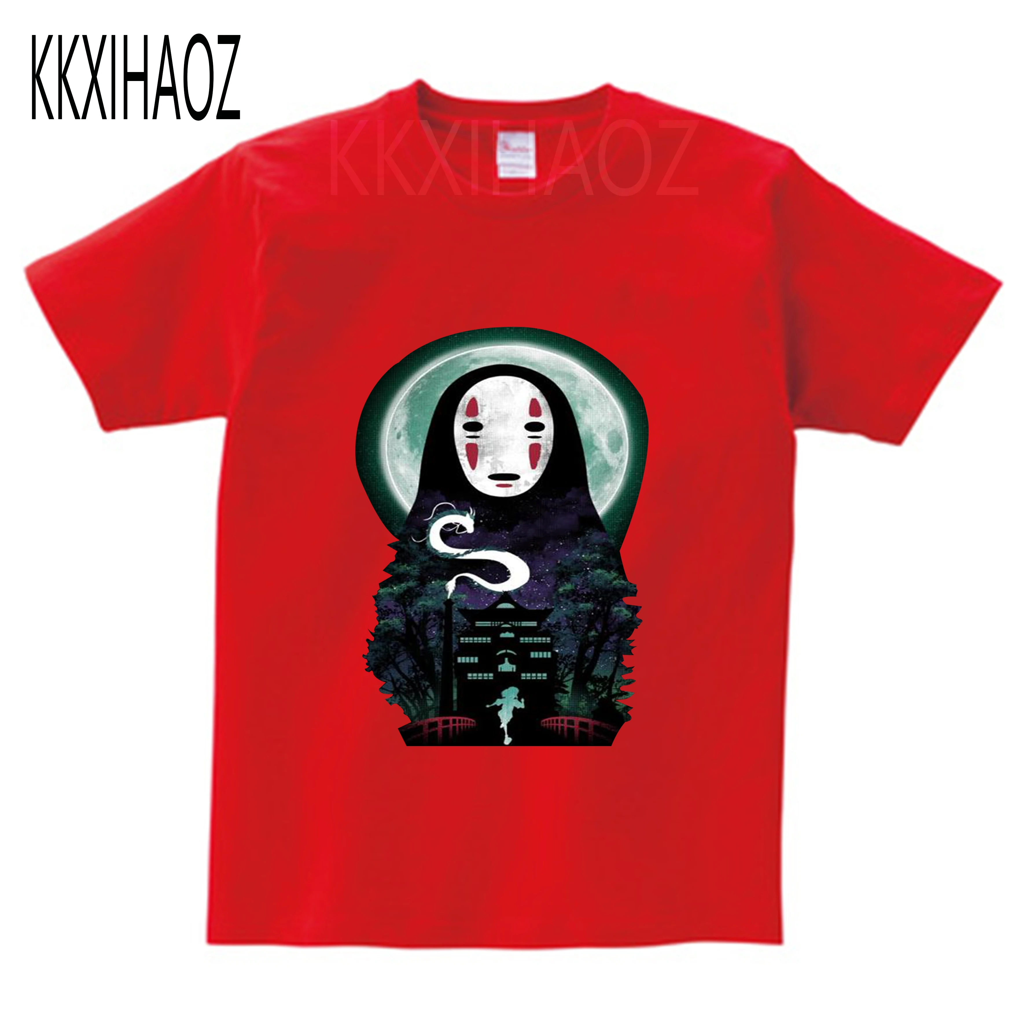 

Studio Ghibli Miyazaki Hayao Anime Spirit Away Mask No Face Bank Peach Blossom Cartoon T Shirt For child Boys Girls Kids t shirt