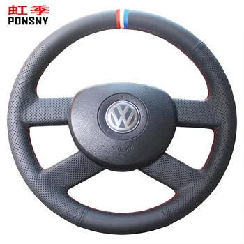 

PONSNY Artificial Leather Car Steering Wheel Covers for Volkswagen VW Polo 2003-2006