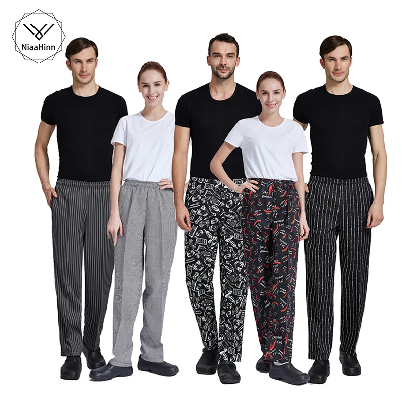 

Hotel cook waiter pants Cookchef work clothes restaurant Chef Elastic trousers work clothes men zebra pants uniform wholesale