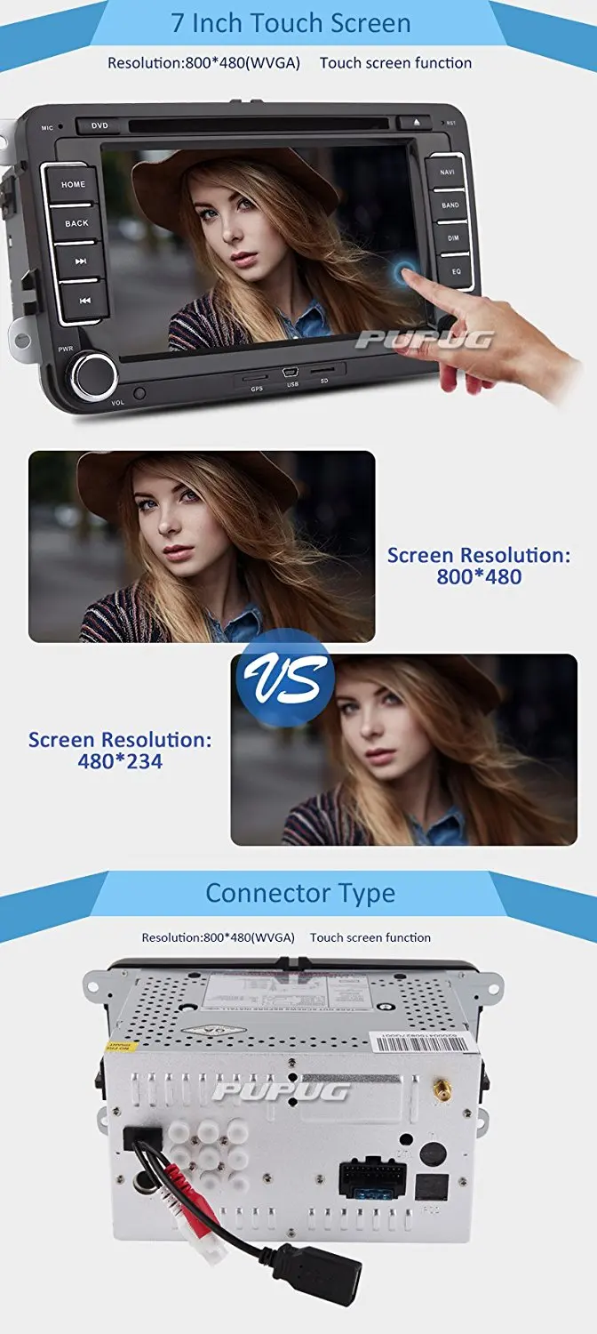 Best EinCar Double Din Car Stereo GPS Navigation 7