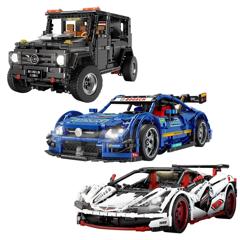 

For legoing Technic Car APP RC Car Voice Control Led Four wheel drive Building Blocks Gift City Technic Supercar wltoys model