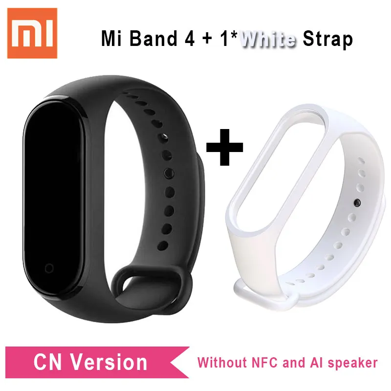 Xiaomi mi Band 4 глобальная версия CN версия браслет mi Band 4 цветной сенсорный экран Смарт-браслет умный браслет - Цвет: CN n White