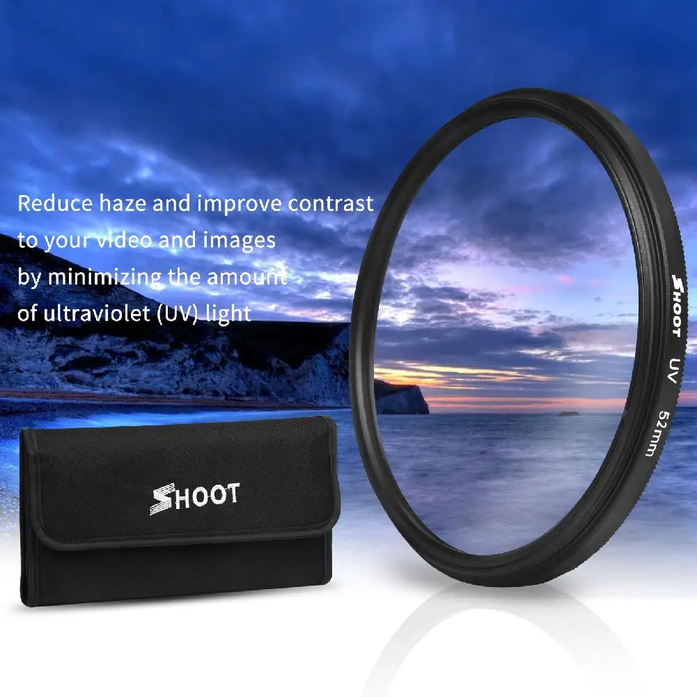 SHOOT Filter 52 мм/58 мм CPL ND набор УФ фильтров для GoPro Hero 7 6 5 Black 4 3 + Silver экшн камеры