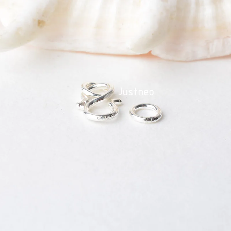 纯银s扣带双圈一边焊死 (3)