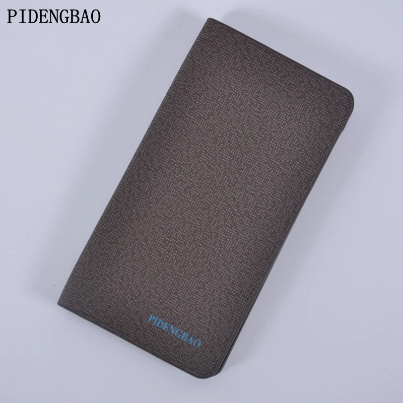 

PIDENGBAO Top Grade PU Leather Brand Business Men Wallet Long Section Split Leather Human Multicolor Letter Card Holder Soft